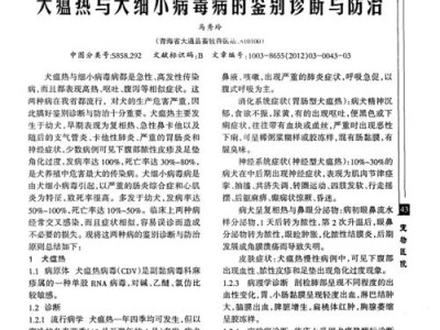 犬瘟热的综合治疗方案（以犬病处方为基础，制定科学有效的犬瘟热治疗计划）